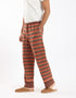 Jacquard straight leg pants with drawstring