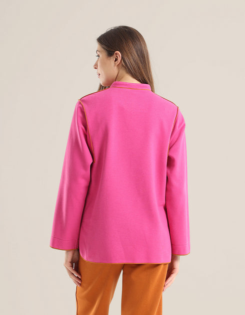Shirt Jacket with round hem with slits