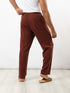 Straight patterned jacquard pants