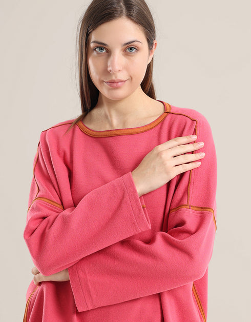 Oversized jacquard sweater with long sleeves