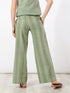 Straight pants in striped linen