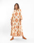 Long dress with A-line with bib