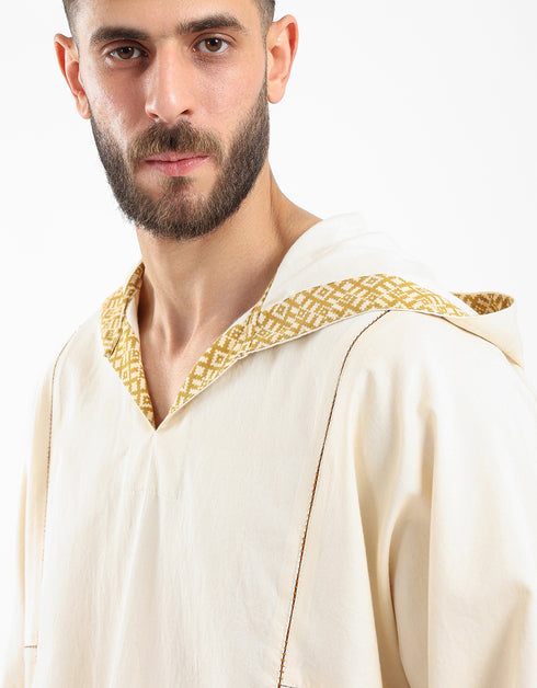 Cotton hooded shirt with Details