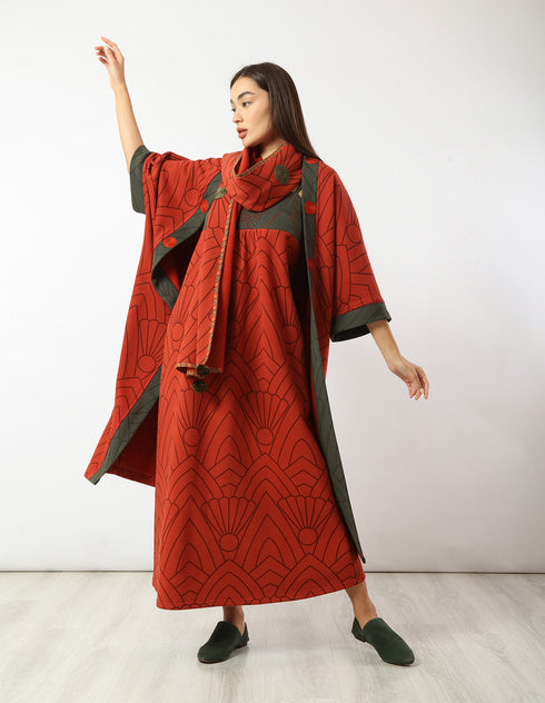 Long printed milton dress