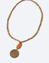 Red lotus stone long necklace