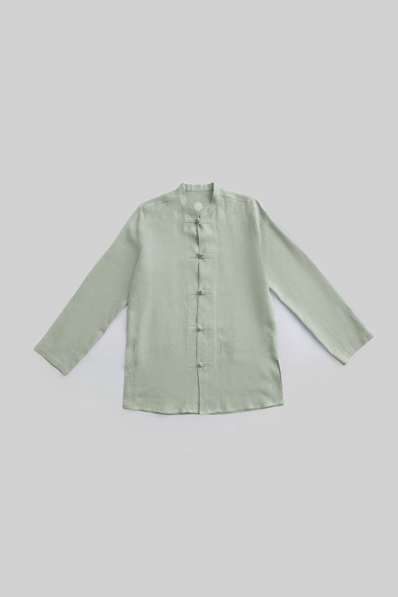Linen high collar jacket – MIX AND MATCH